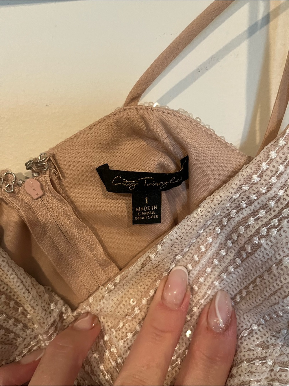 City Triangles Blush Beaded Strapless Fit-and-Flare Dress - Picture 5 of 9